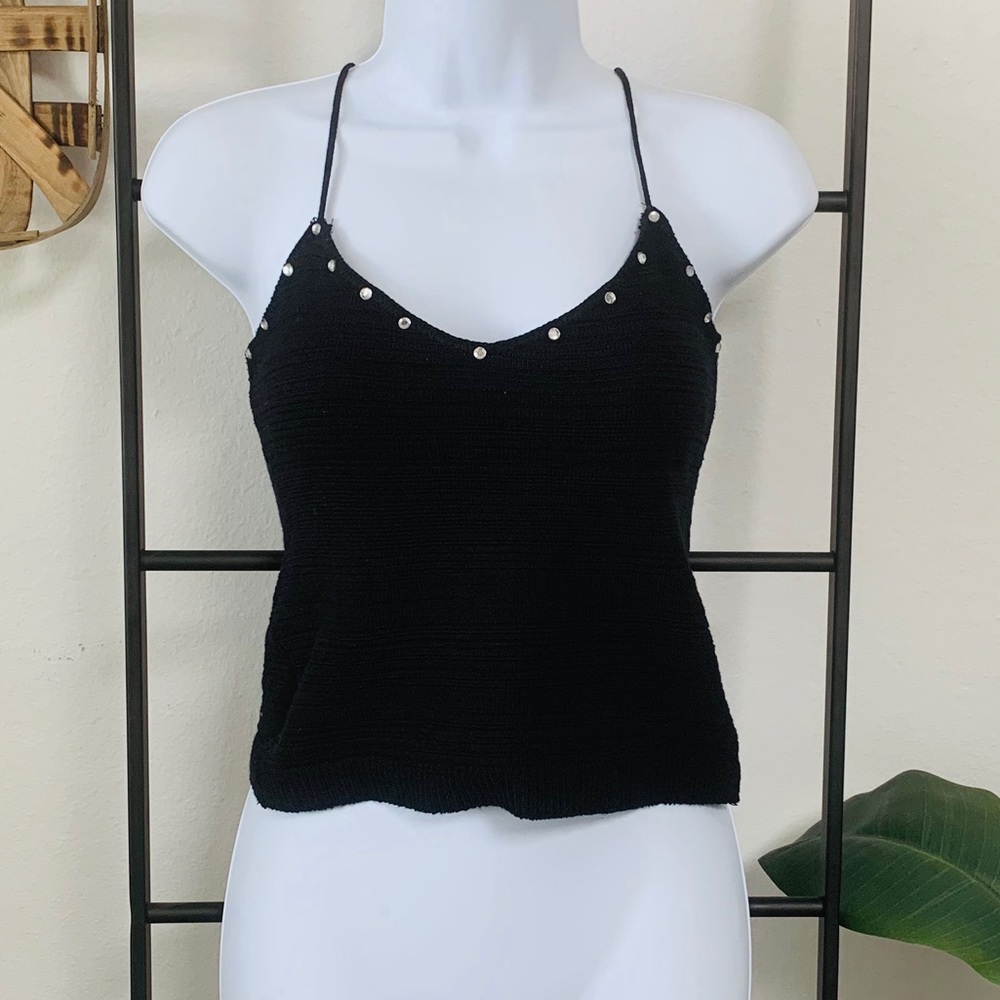 NWOT Annie B. Black Adorned Knit Tank